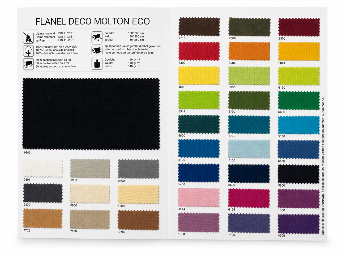 Sample kaart · Deco Molton ECO