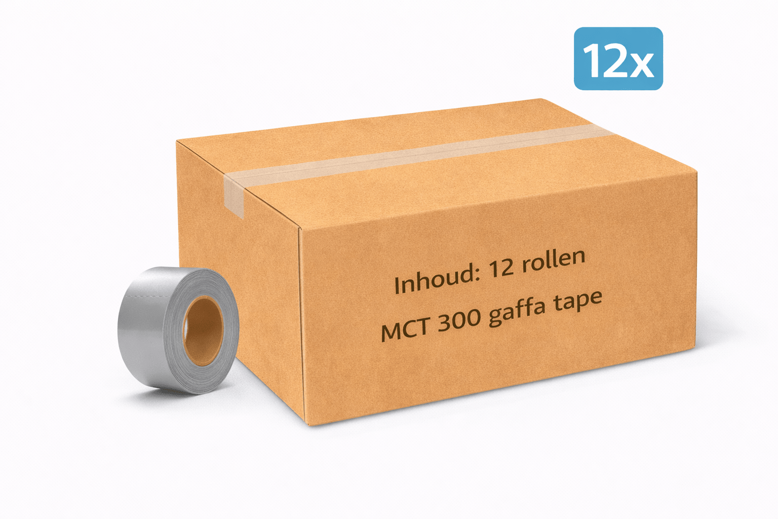12x MegaTape MCT 300 · Gaffa tape · 100 mm · grijs · rol 50m - Megatape MCT300 - 3BUTE