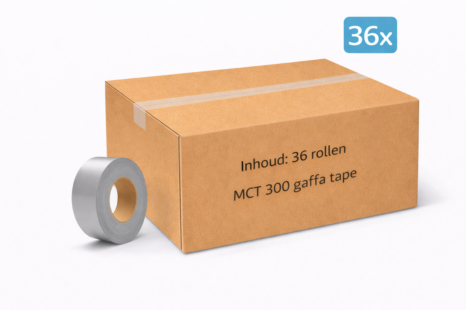 36 rouleaux de ruban adhésif MegaTape MCT 300 (50 m) · 25 mm · gris · 50 m