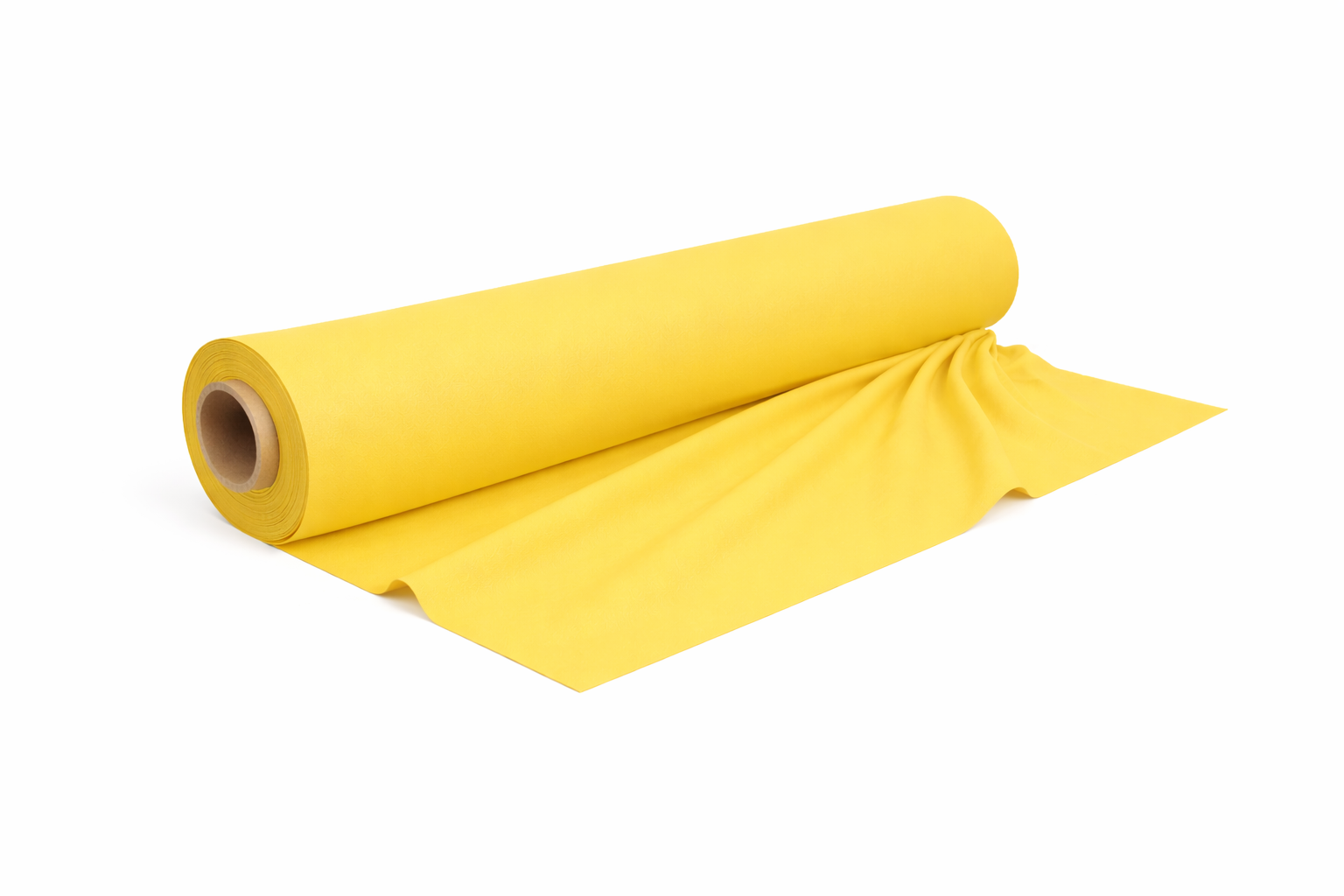 kleurstaal van brandwerend Flanel 260 cm geel (1600) rol 50m voor events, theater en beurzen