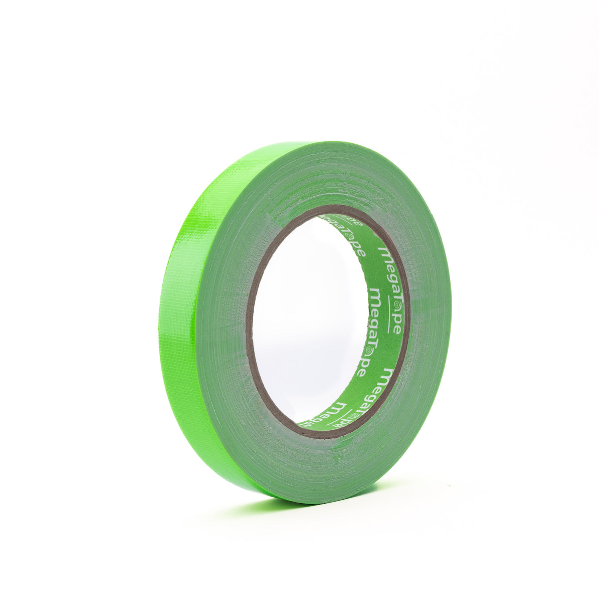 rol uit doos met 32x MegaTape UT70 fluor gaffa tape 25 m op rol 19 mm groen voor events, theater en beurzen
