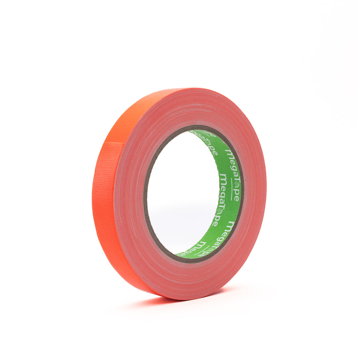 rol uit doos met 32x MegaTape UT70 fluor gaffa tape 25 m op rol 19 mm oranje voor events, theater en beurzen