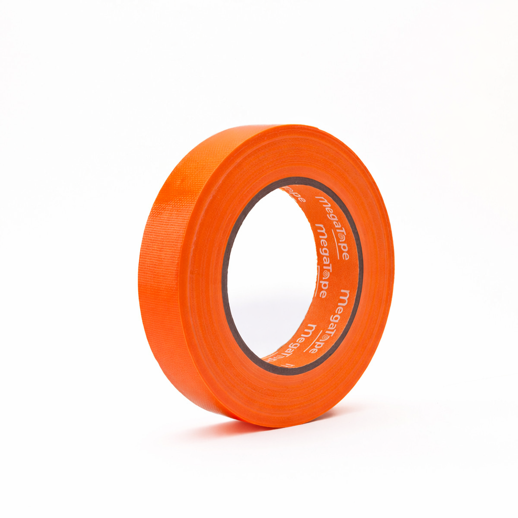 MegaTape UT70 fluor gaffa tape 25 m op rol 25 mm oranje voor events, theater en beurzen