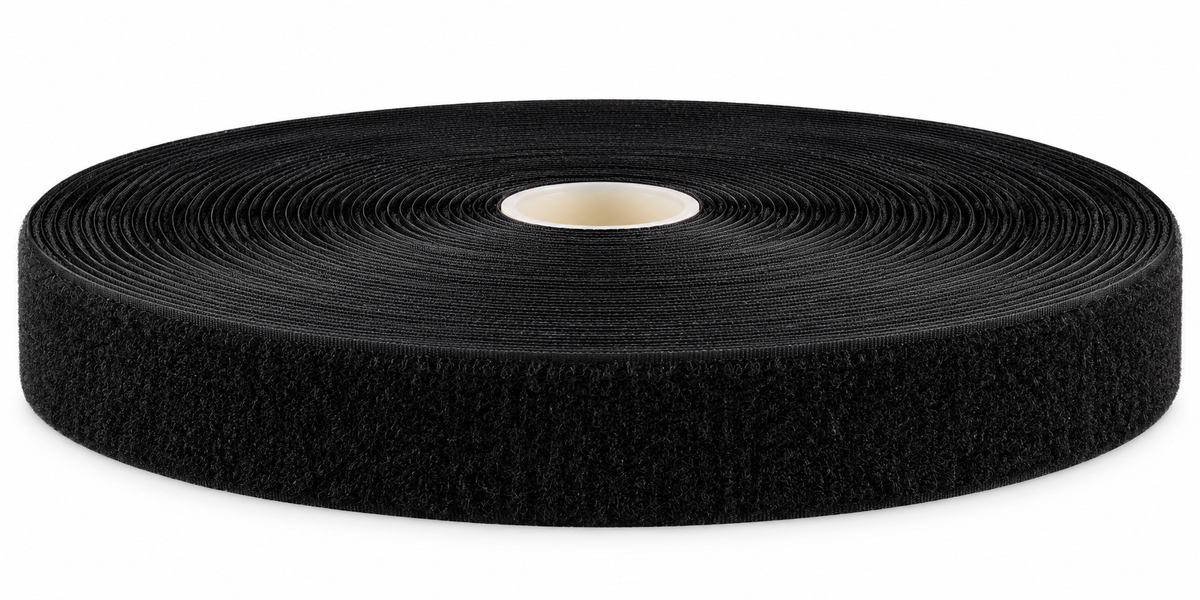 Klittenband · lusband zwart · zelfklevend K64 · PA/PES · 30 mm · rol 25m