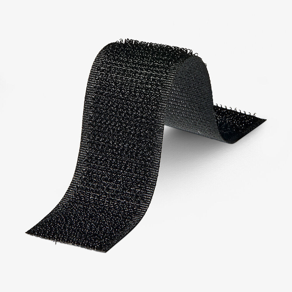 Klittenband · haakband zwart · zelfklevend K64 · PA/PES · 30 mm · rol 25m